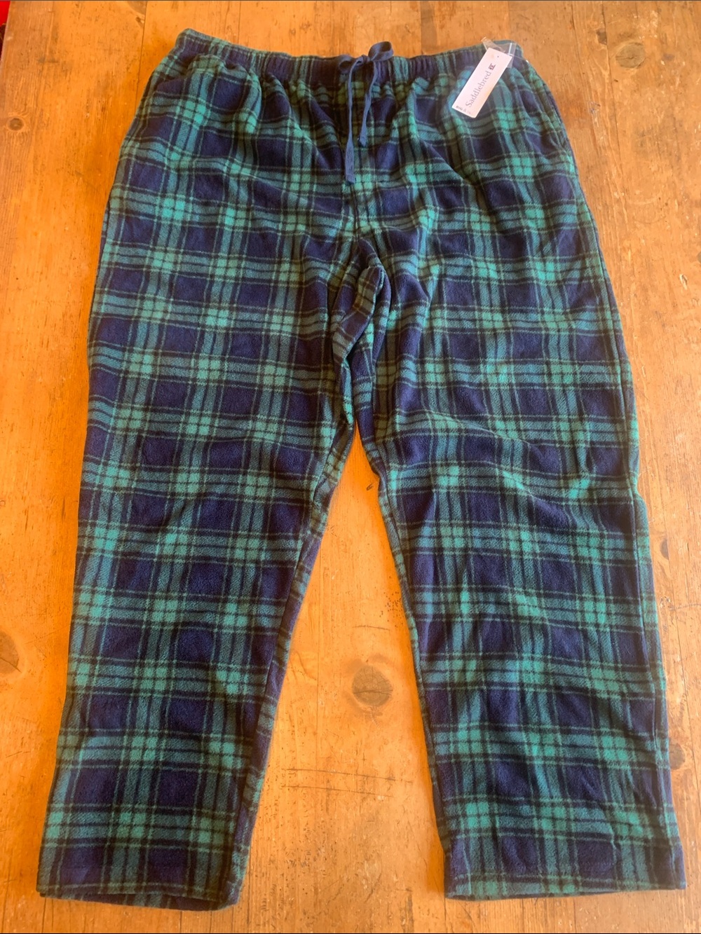 Saddlebred Blue and Green Plaid Fleece Pants